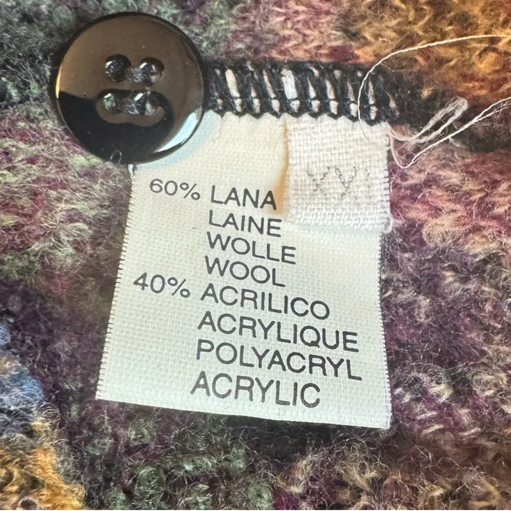 Marcazzani Made In Italy Wool Cardigan XXL Ombre Leopard Knit Quiet Luxury EUC Black - Image 10