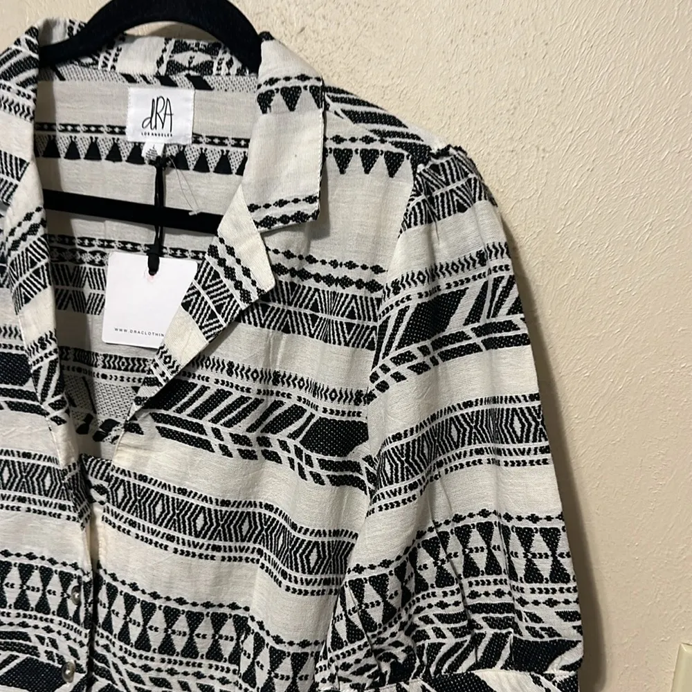 Anthropologie dRA Jacquard Cotton‎ Romper NWT Size Large - Image 4