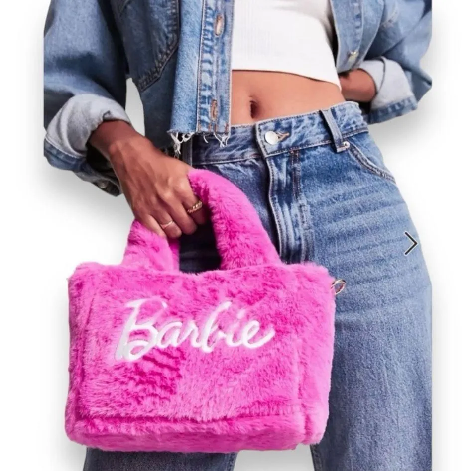 Barbie & Skinnydip London Collaboration Pink Furry Crossbody RARE Purse Bag - Image 3