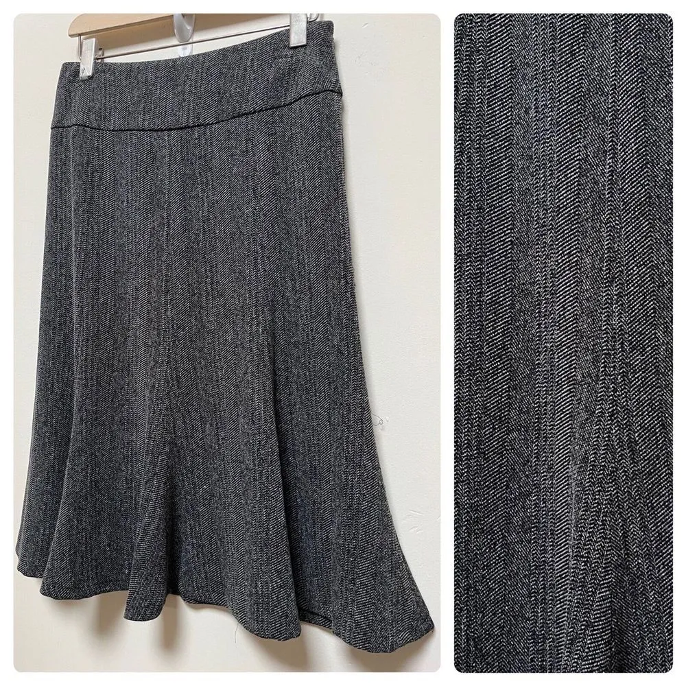 Interplay Couture Gray Herringbone A Line Fully Lined Skirt Size 6 Workwear - Image 11