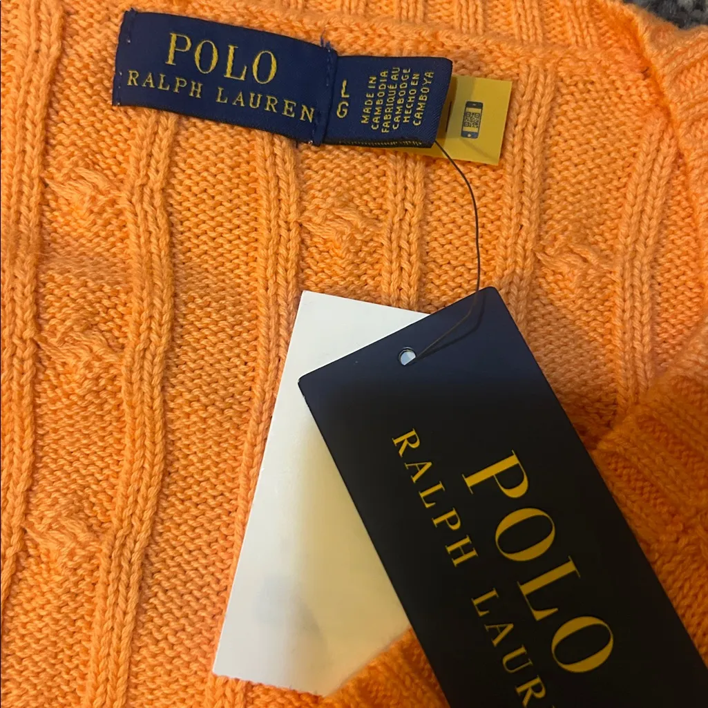 Polo Ralph Lauren Cable-Knit Cotton V-Neck Sweater
size L - Image 2