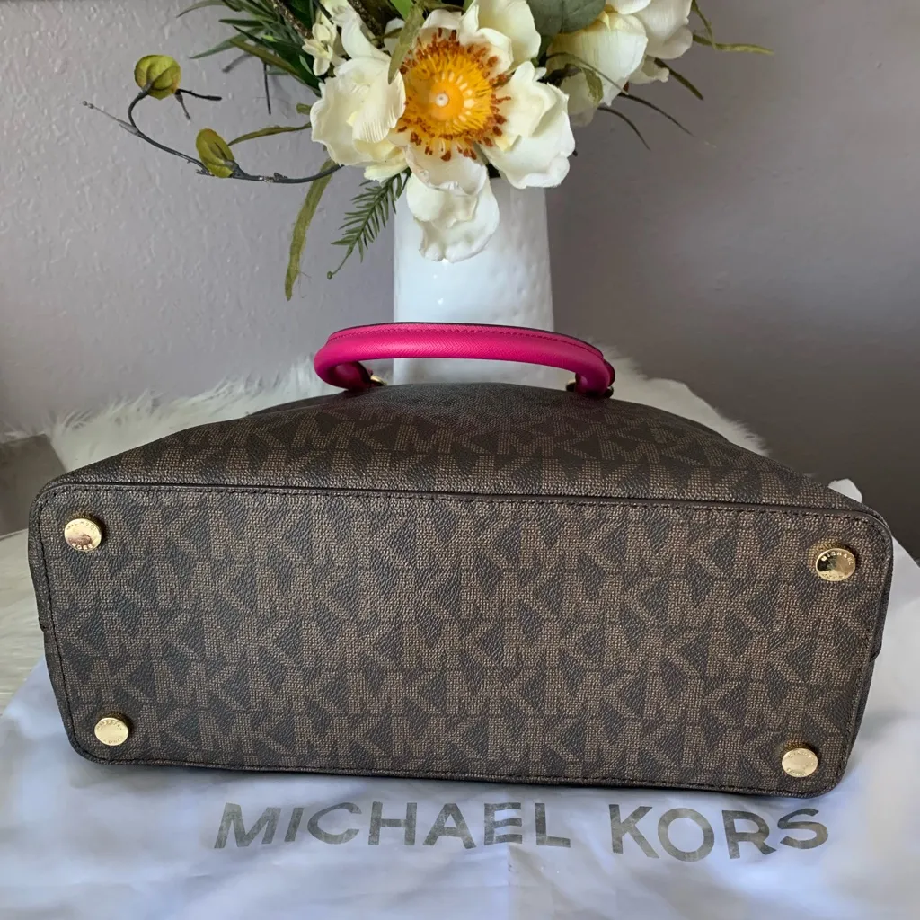 Michael Kors Brown and Pink Women's Bag - Image 5