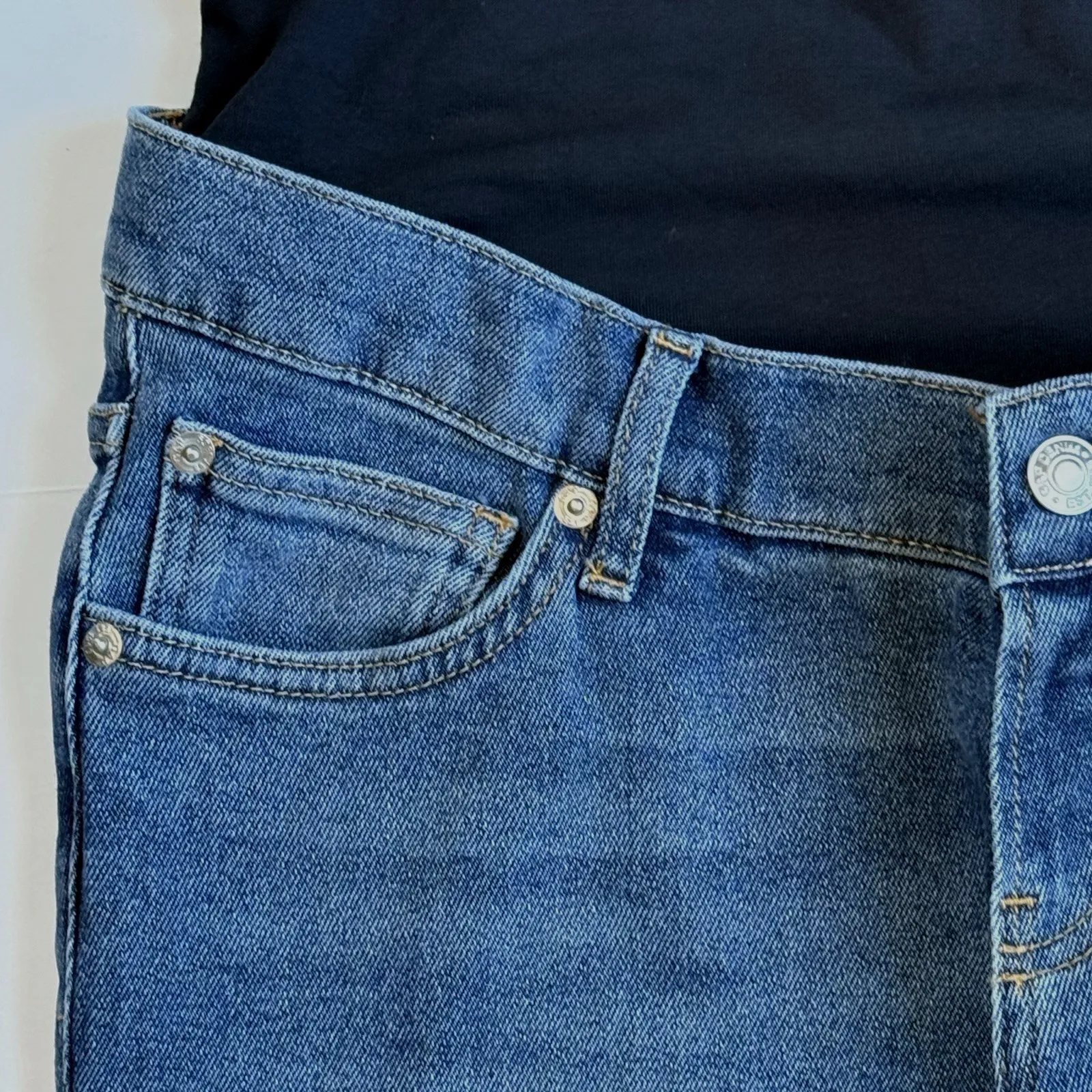 GAP Maternity Straight Leg Jeans 28 6 Long Cheeky True Waistband Full Panel Pant - Image 7