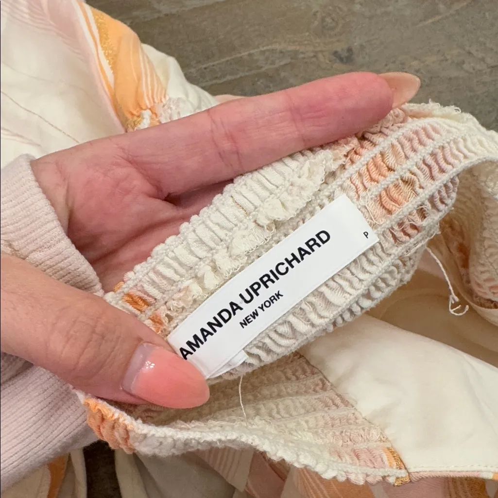 Amanda Uprichard Christie Striped Pastel Metallic Cut Out Jumpsuit NEW XS - Image 2