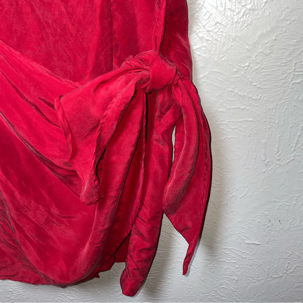 Vintage Forenza 100% Silk Red Dress | Classic 90s Cocktail Party‎ Look - Image 5