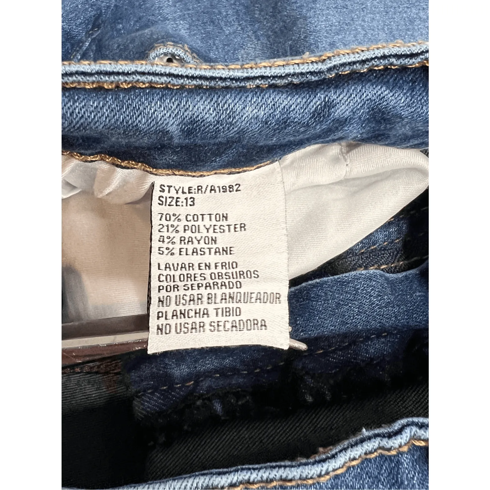 Bamboo Flare Mid Rise Split Leg Blue Jean‎ sz 13 Hipster 90s Throwback - Image 9