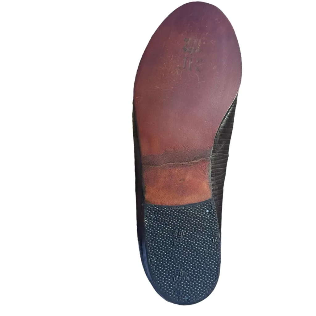 Robert Clergerie Brown Loafers Faux Lizard Skin Embossed Leather 6 1/2 M Vintage Size 6.5 - Image 7