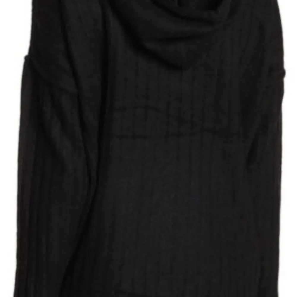 Sweet Romeo Black Ribbed Hooded Sweater Hoodie Women’s Size Med Soft Cozy NWT - Image 4