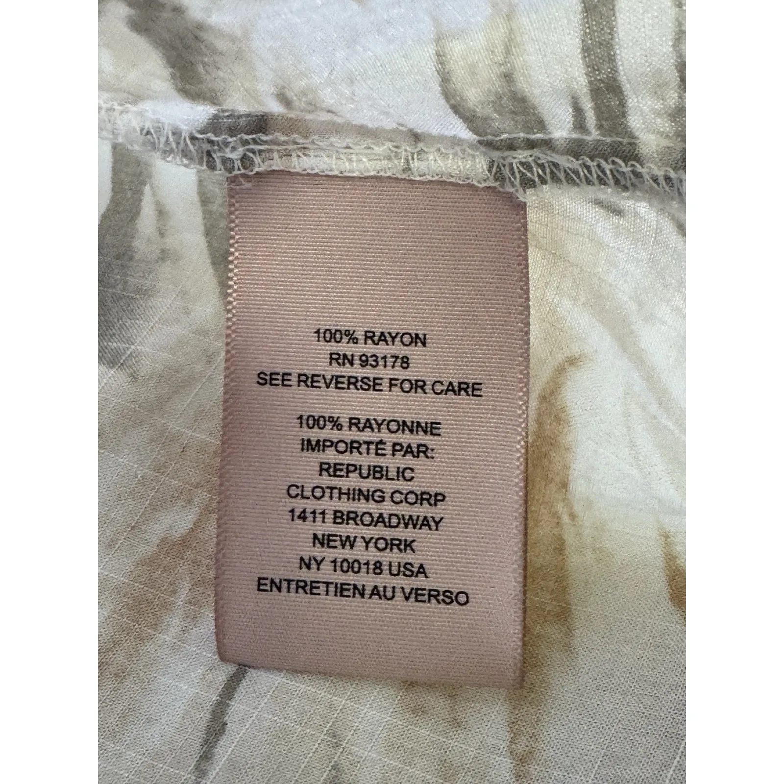 Philosophy  Tropical Palm Print Top Women's Large Raw Hem Short Sleeve Rayon - Image 6