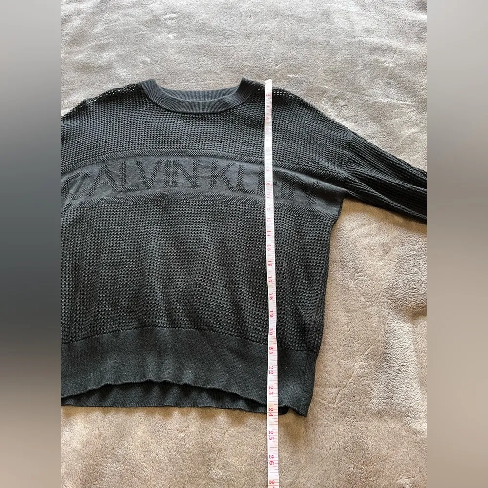 CALVIN KLEIN Pullover Mesh Long Sleeve Crewneck Sweater Women’s Sz S EUC - Image 6
