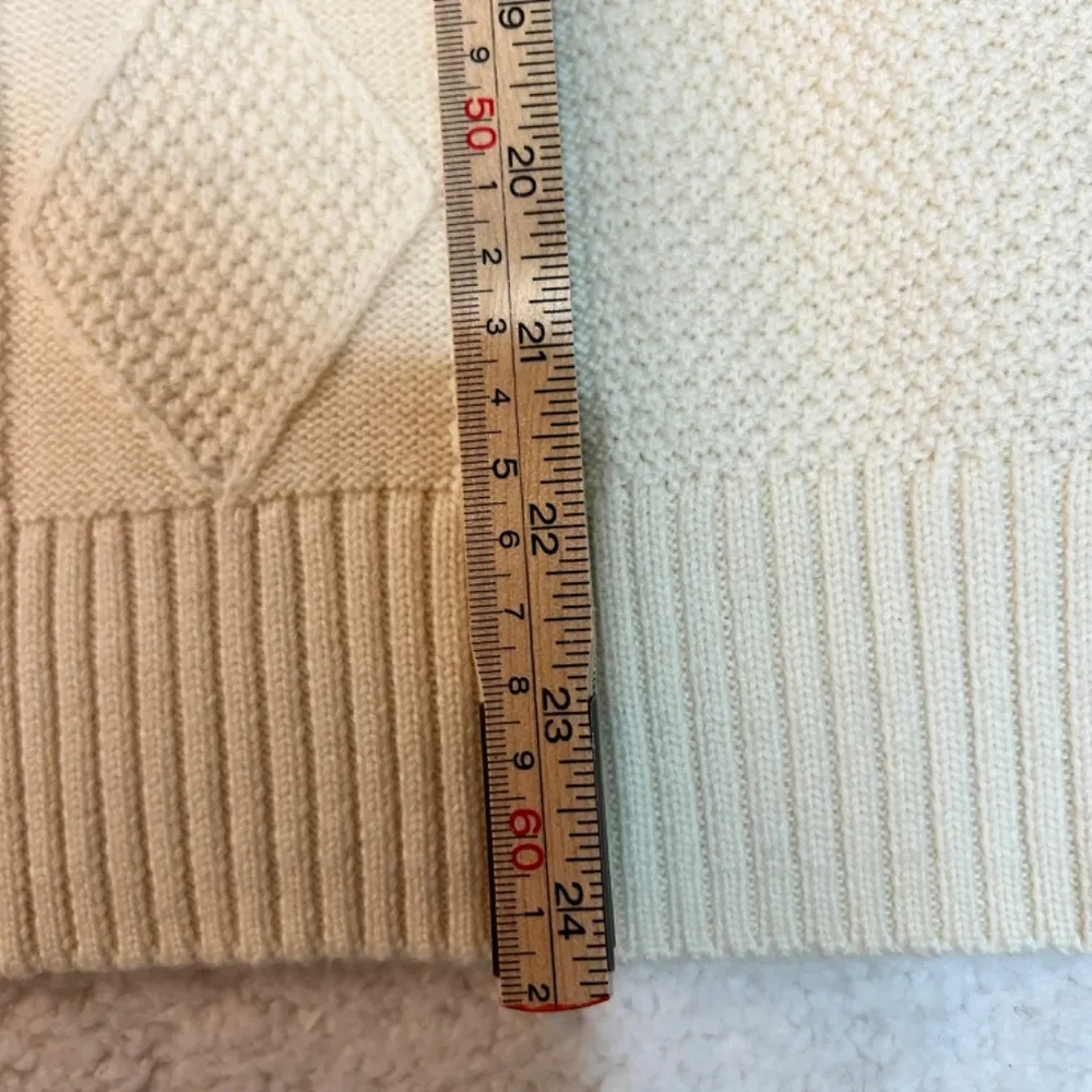 United by Blue Merino Wool Sweater Geo Cable Knit Mock Neck Beige Size L - Image 8