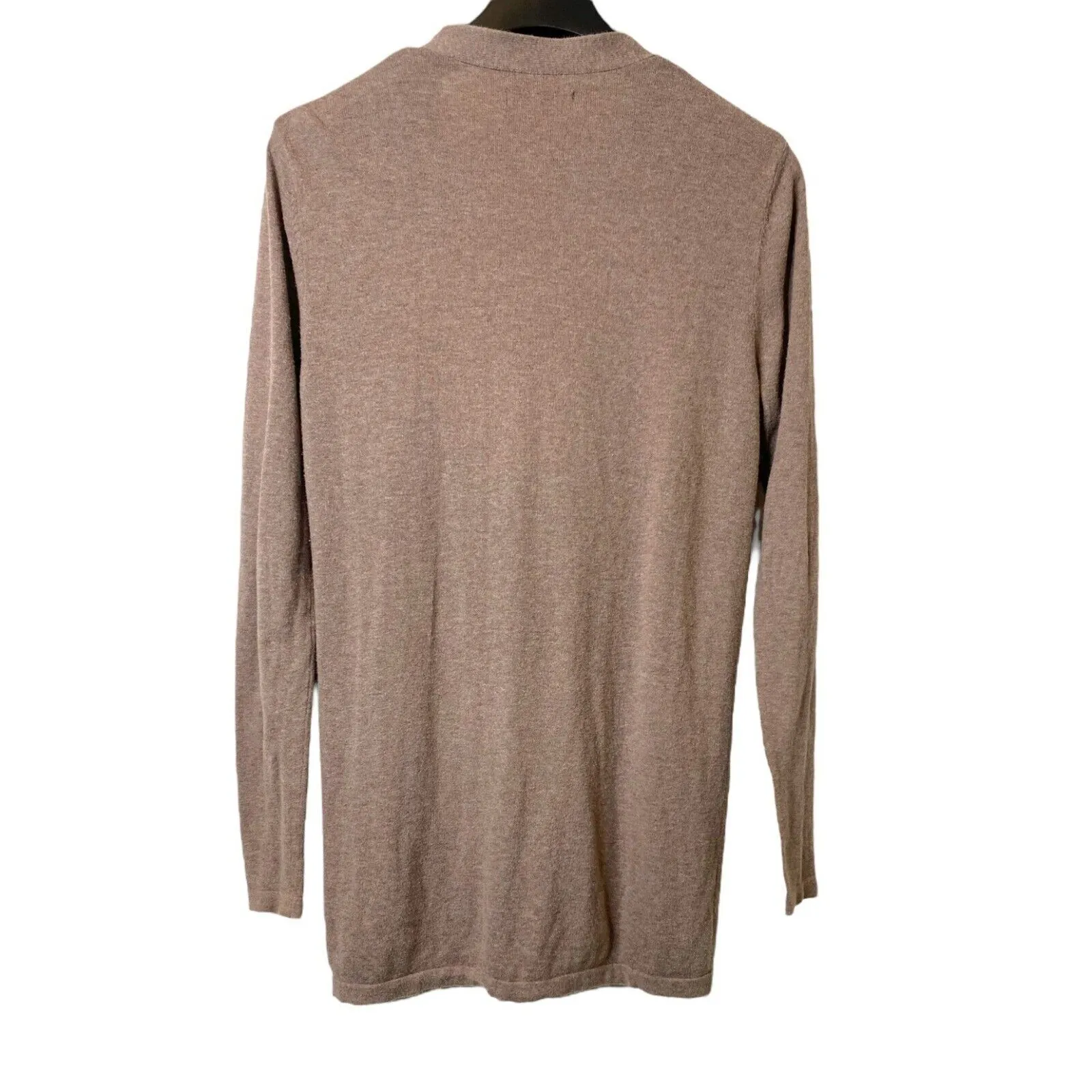 ASOS Oversized Button Down Stretch Cardigan Sweater Patch Pocket VNeck XXS Brown - Image 4