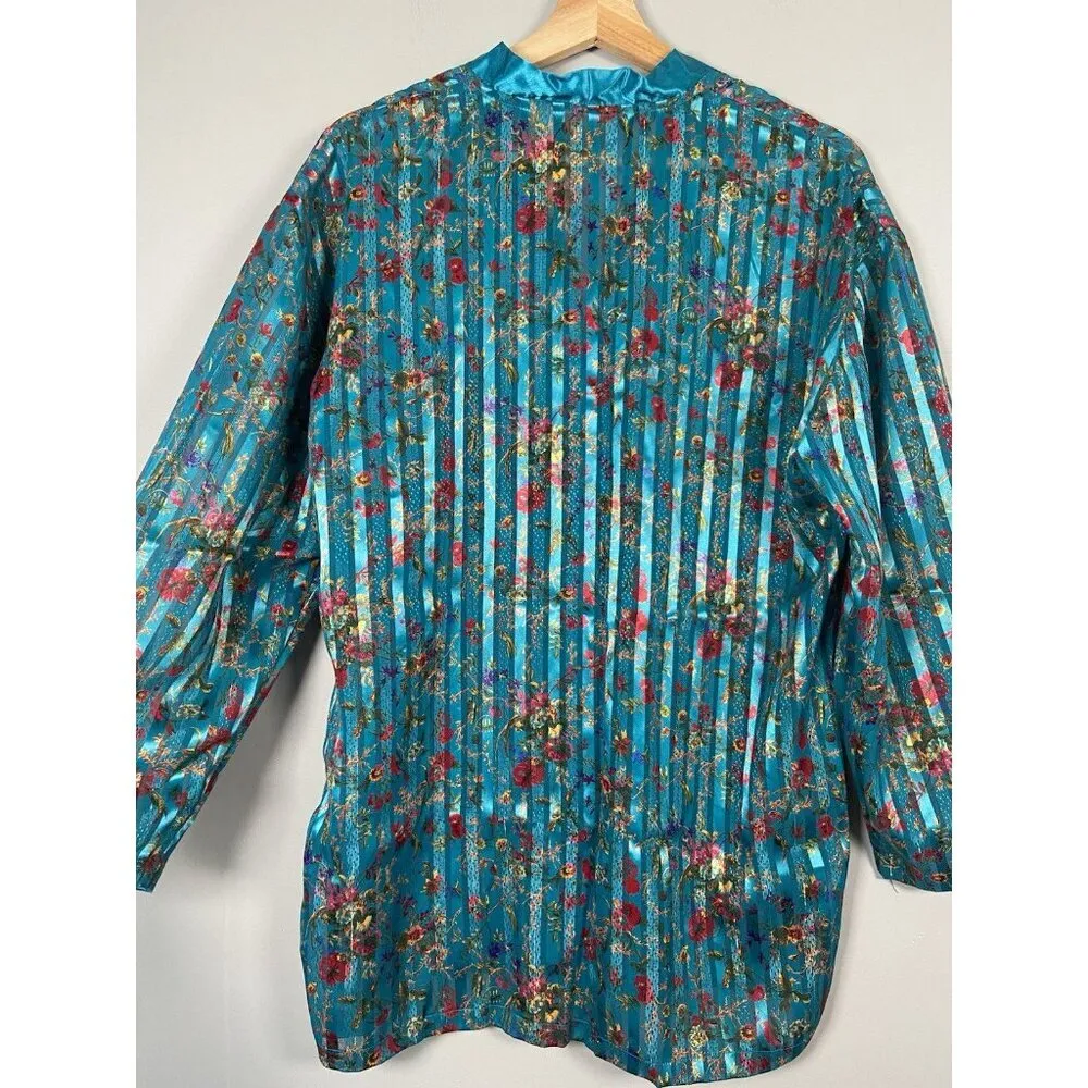 Victoria's Secret Vintage Gold Label Japanese Button PJ Top S Floral Pleated NWT - Image 7