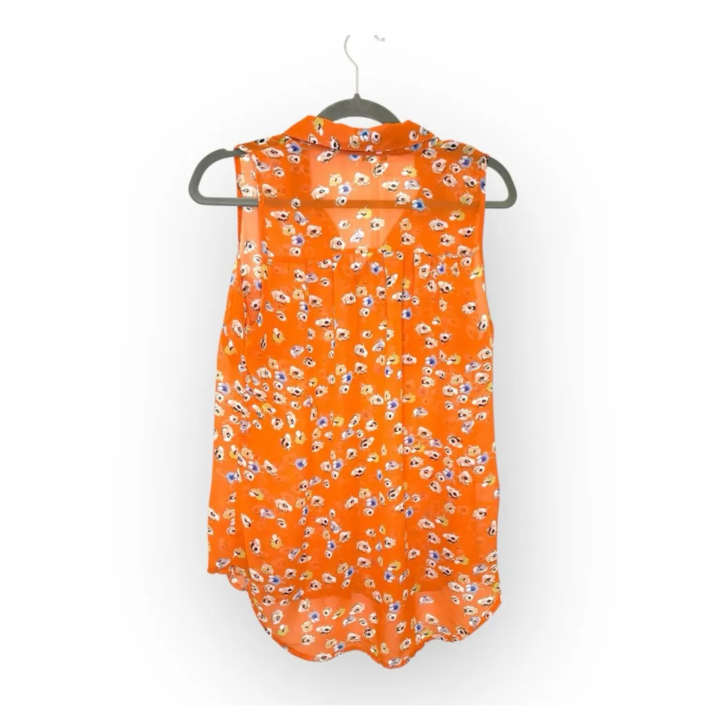 Daniel Rainn Orange Floral Sleeveless Button-Down Top Stitch Fix Workwear Medium - Image 2