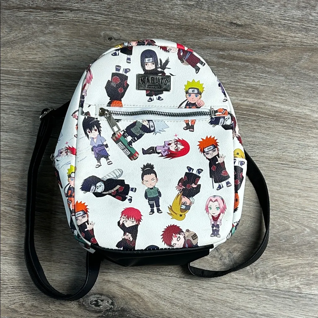 Naruto Shippuden Chibi Anime Character Mini Backpack White - Image 4