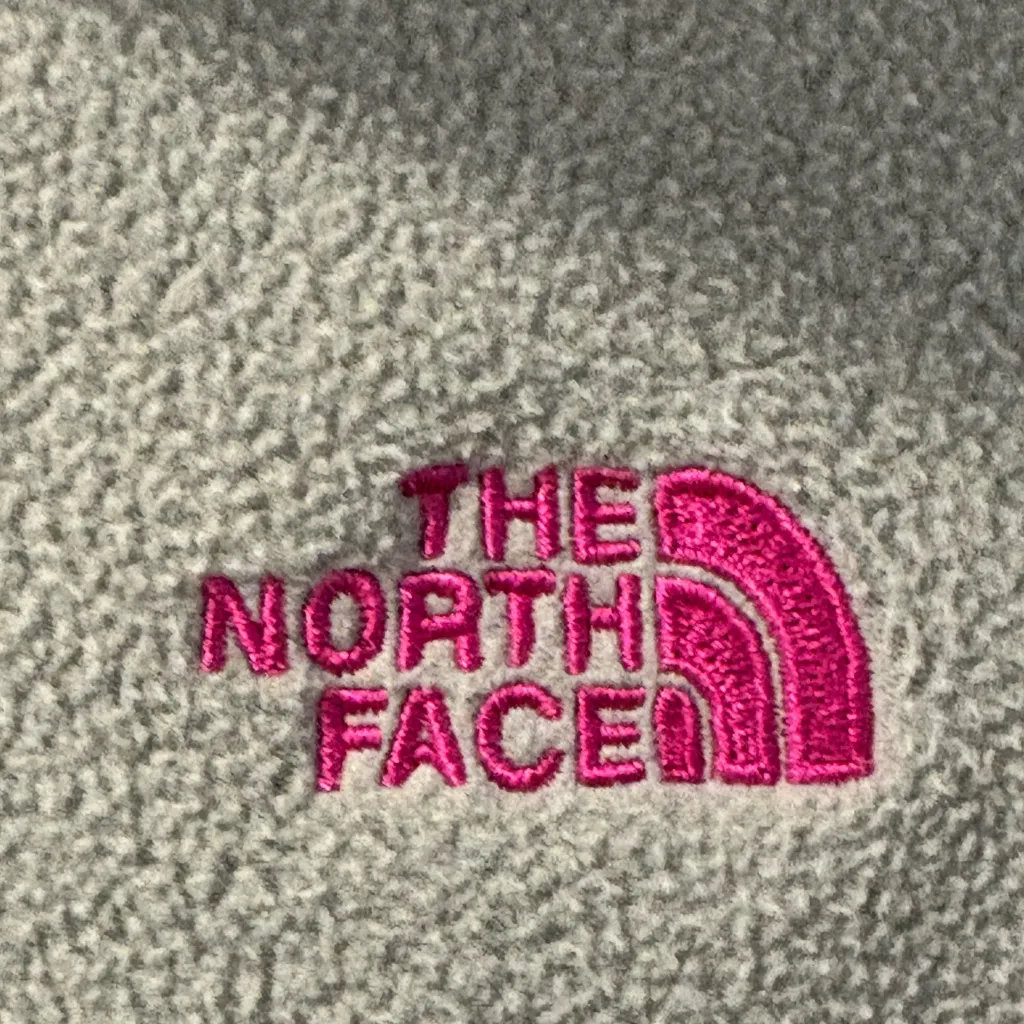 The North Face Women's Light Gray Fleece with Pink Zipper - Image 2