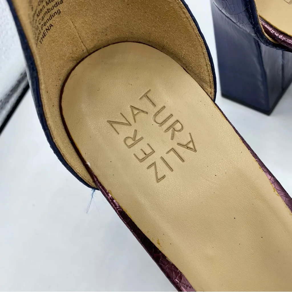 Naturalizer Thena Luna Blue Multicolor iridescent Leather heels size 10 event - Image 3