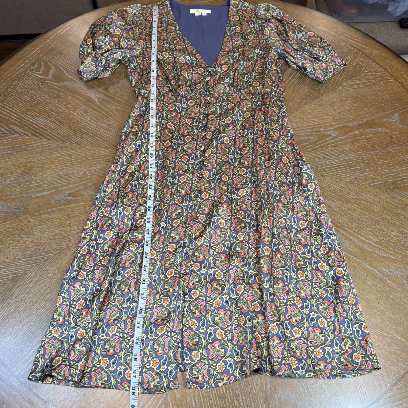 Boden Satin Midi Tea Dress Floral V - Image 10