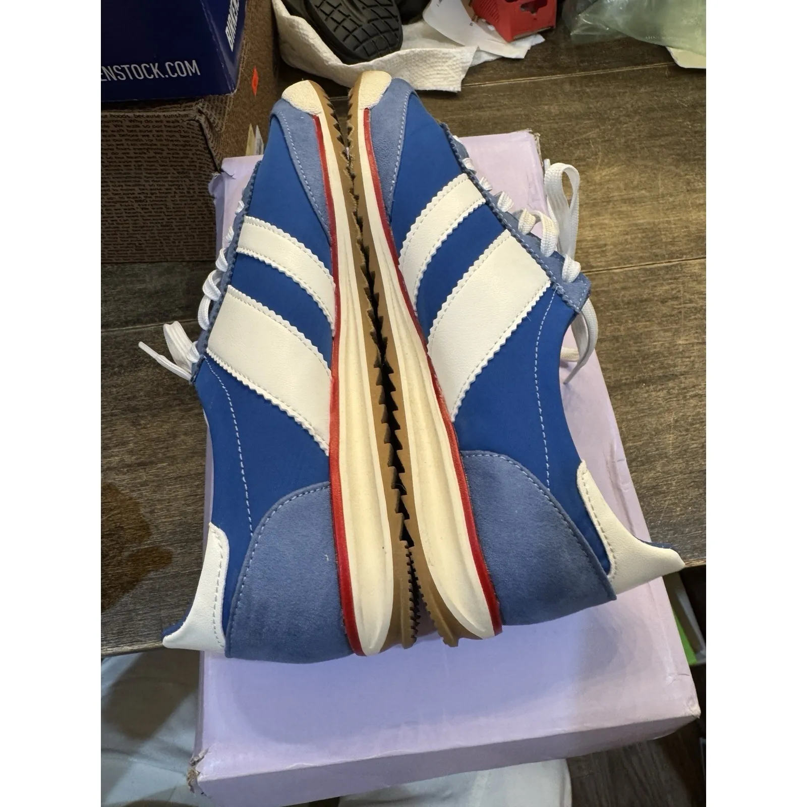 Madden Girl Women's Jumper Sneaker Blue White Tennis Shoe Size‎ 7 - Image 8