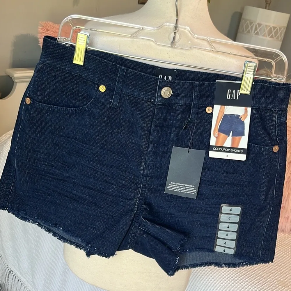GAP Corduroy Shorts Medieval Blue Cords Cutoffs Womens 4 - Image 3
