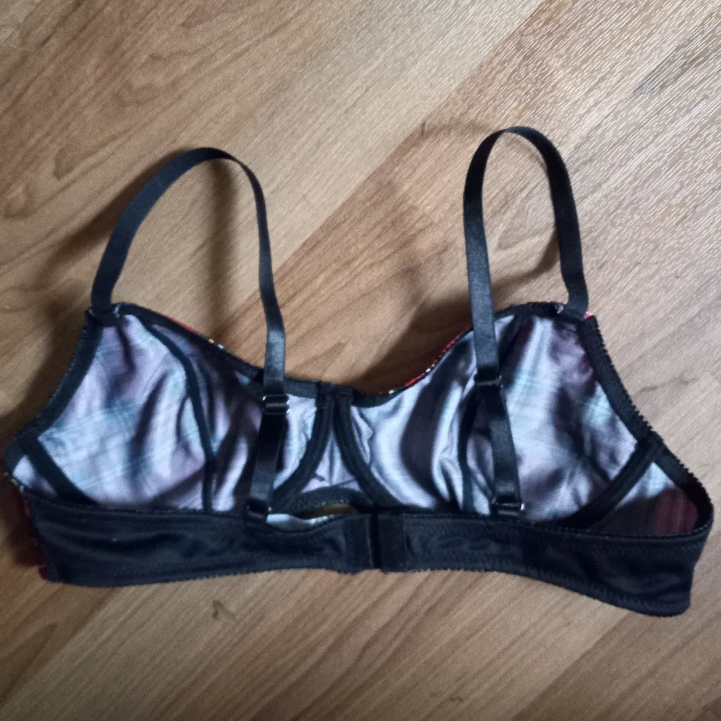 Spirit Halloween M Scottie Girl Crested Red Plaid Underwire Bra Costume - Image 4