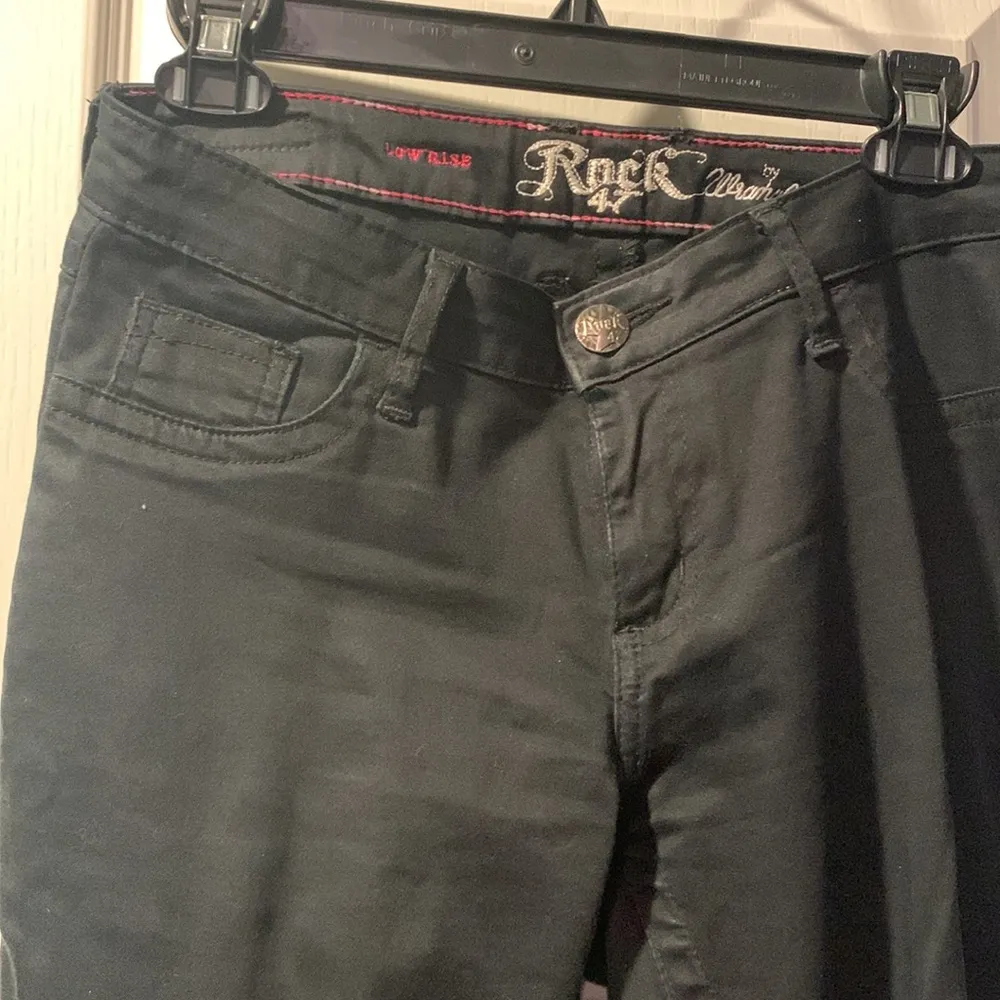 Women's Rock 47 Wranglers Black Denim Skinny Jeans Size 29 EUC #7598 - Image 6