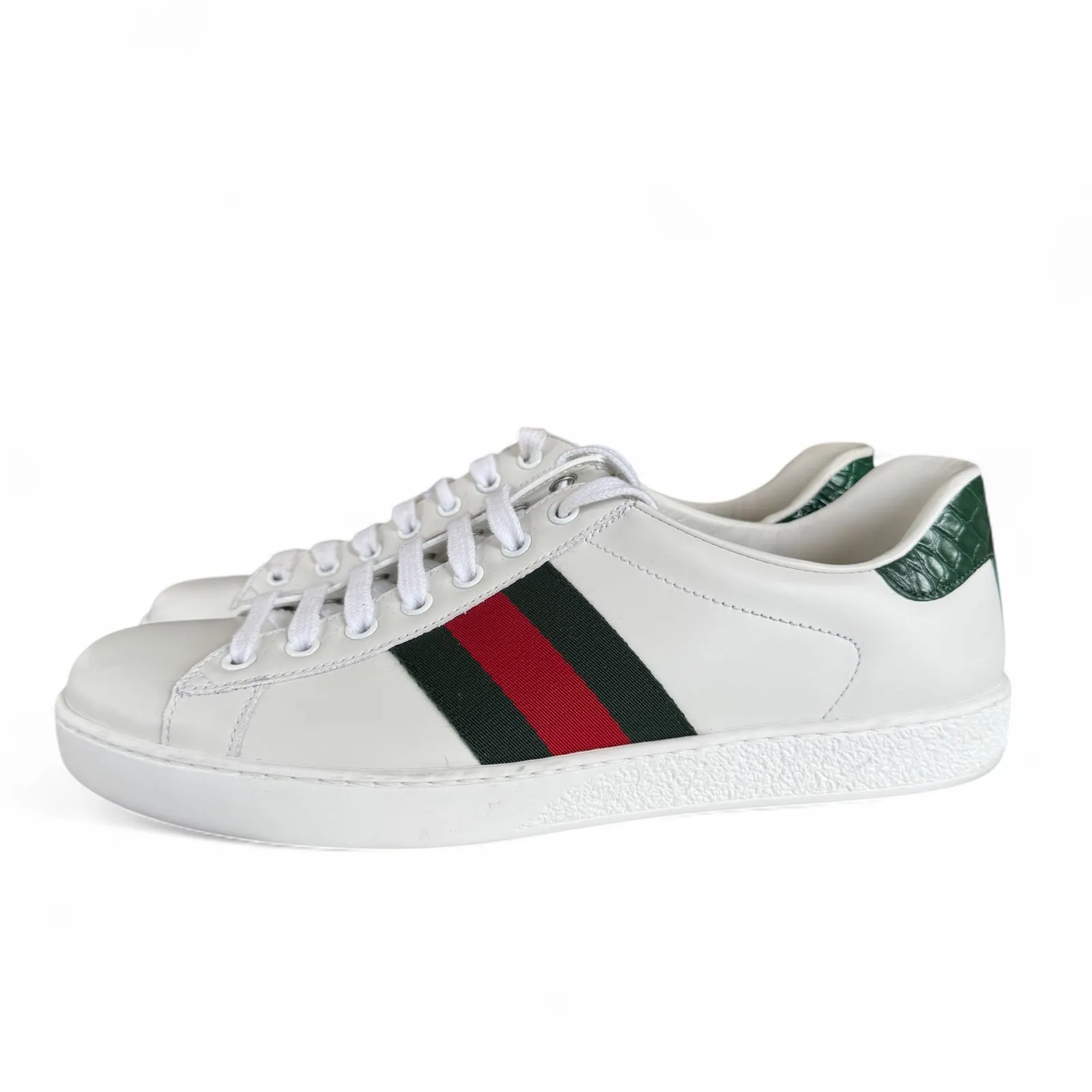 Gucci  Ace Web Low-Top Sneakers White‎ - Image 4