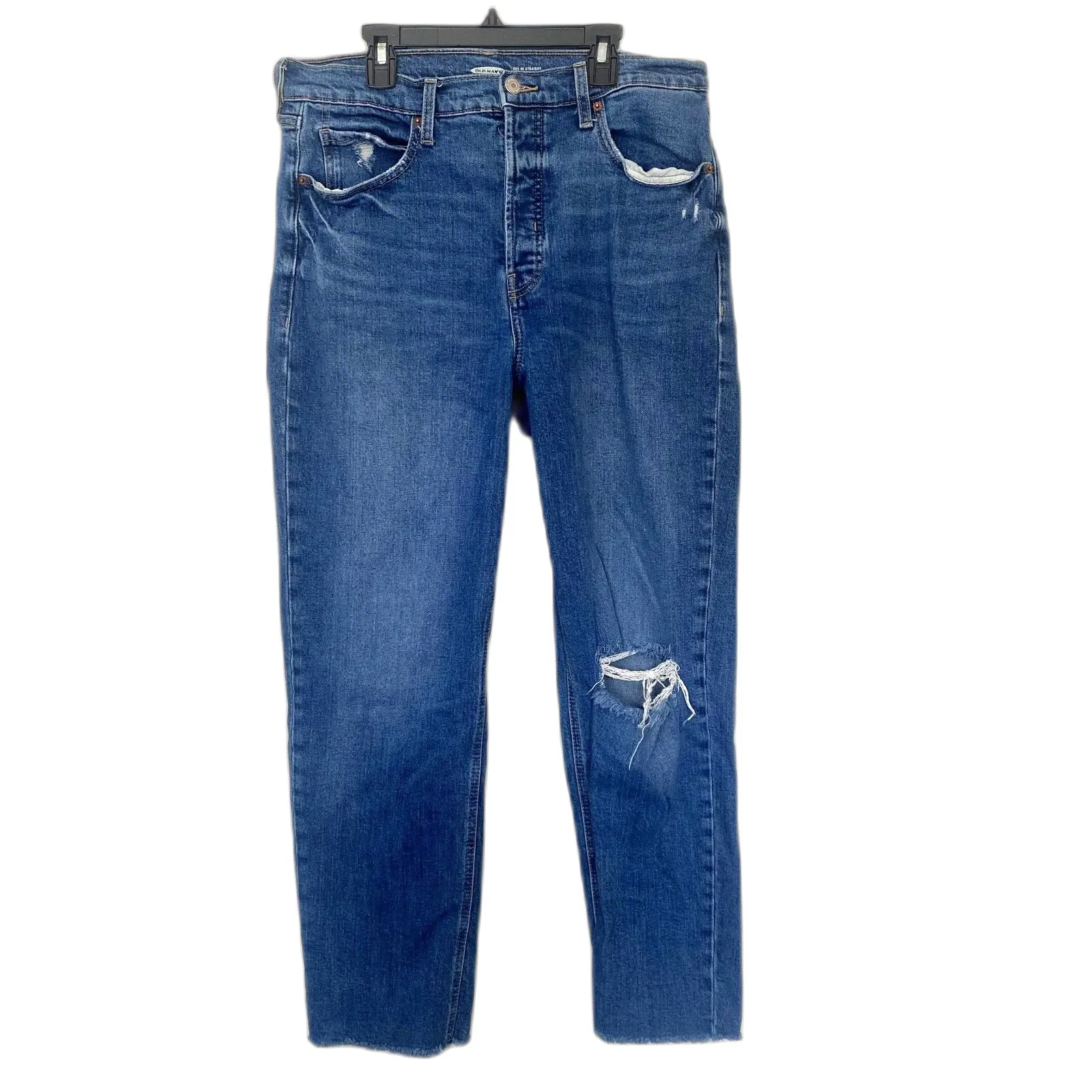 Old Navy Lot of 2 Sky Hi Straight Leg Jeans‎ Medium Wash Denim Classic Size 12 - Image 2