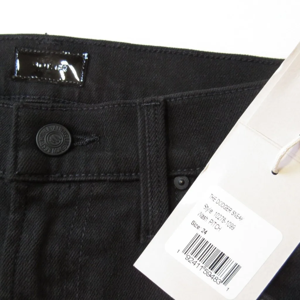 NWT Mother The Dodger Sneak in Pitch Black Loose Wide Leg Jeans 24 - Image 3