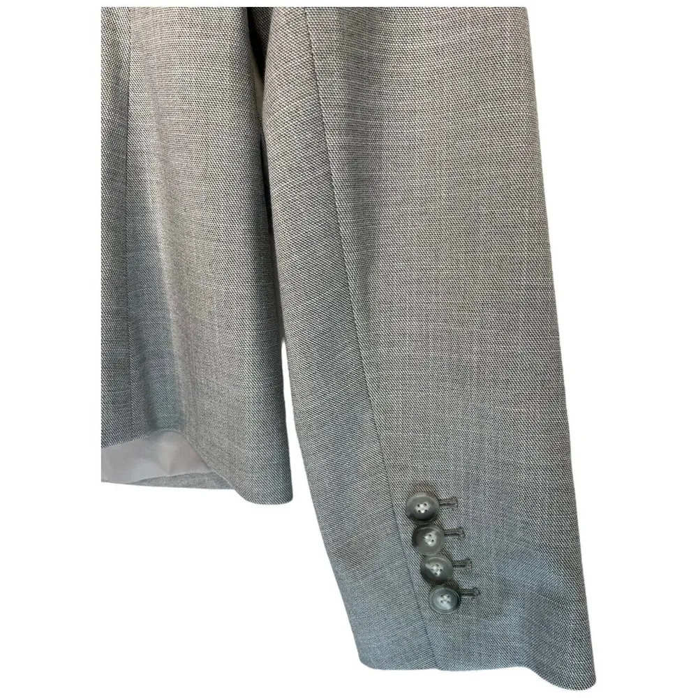 New Ann Taylor Womens 4 One Button Blazer Lined Notched Collar Pockets Gray - Image 8