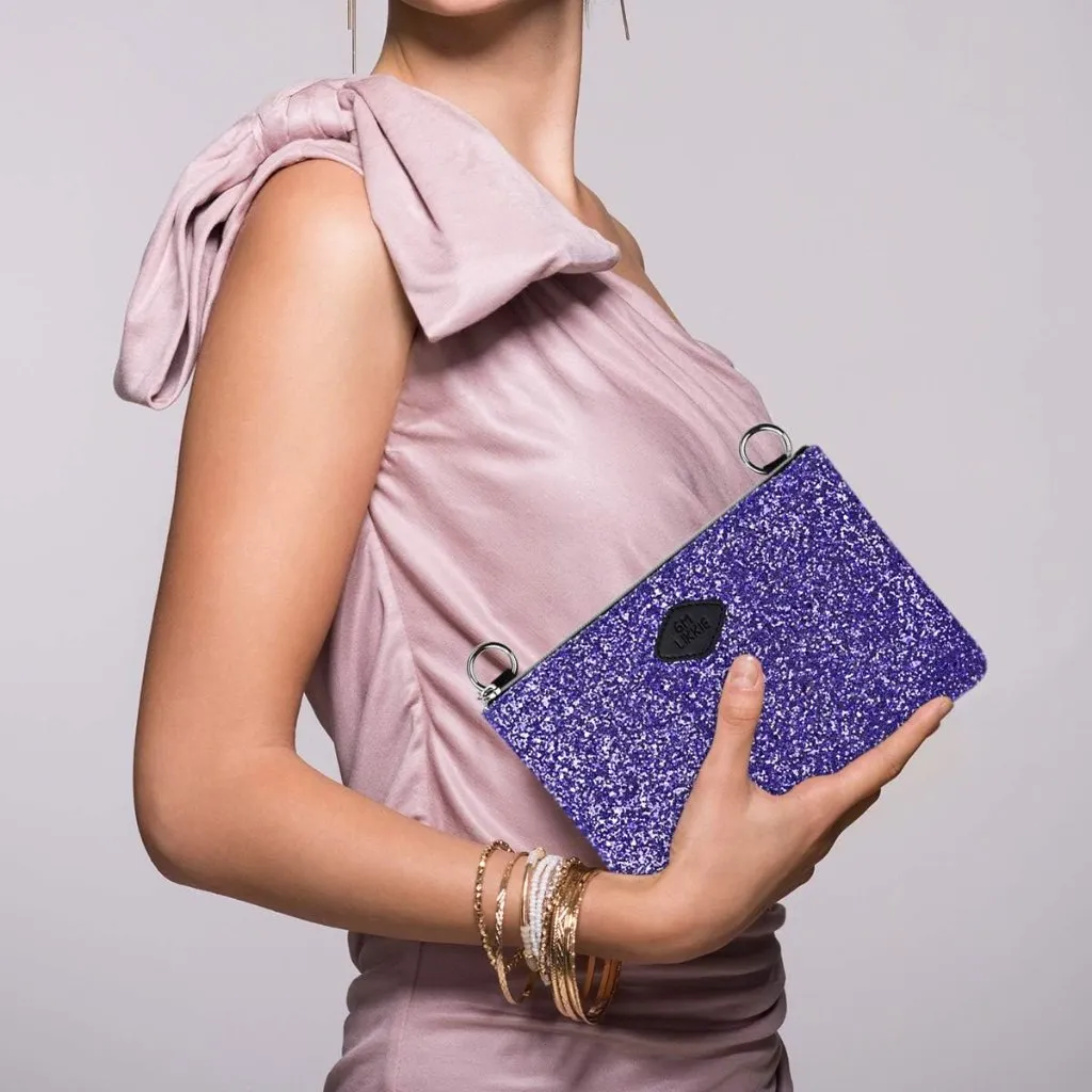 ⚡Women's Purple Sequin Cocktail Glitter Evening Crossbody Shoulder Clutch Bag - Image 2