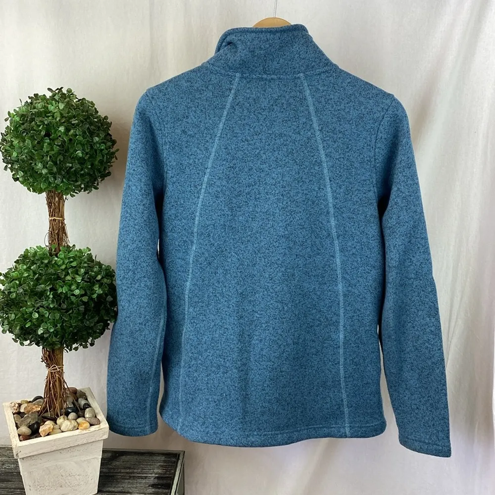 North Face Blue Knit Long Sleeve Zip Up Jacket M - Image 2
