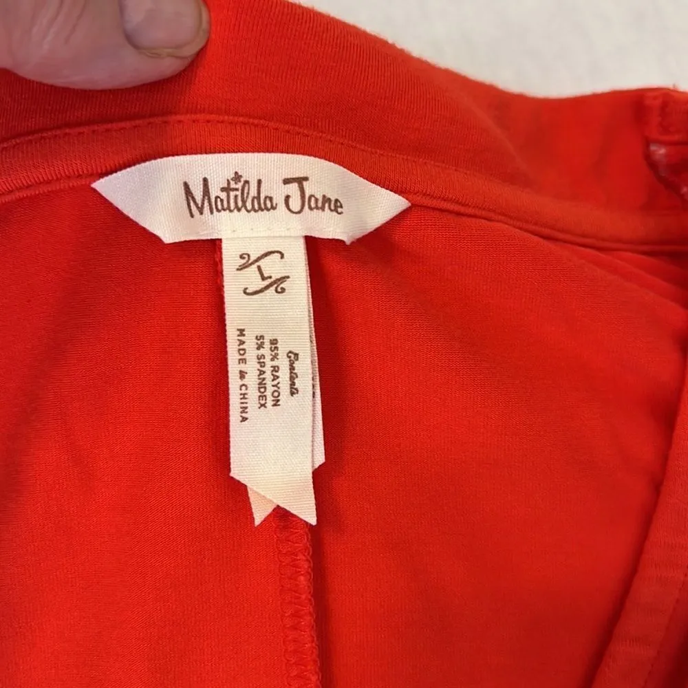 Matilda Jane flaming orange szL sleeveless braided tassel tie maxi dress EUC - Image 3