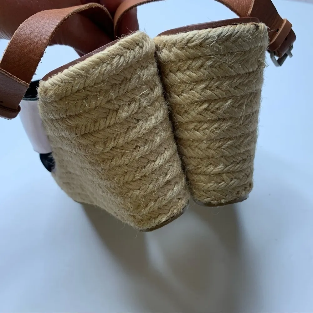 Boden Platinum Espadrille Wedge Sandals Size 40 Silver - Image 6