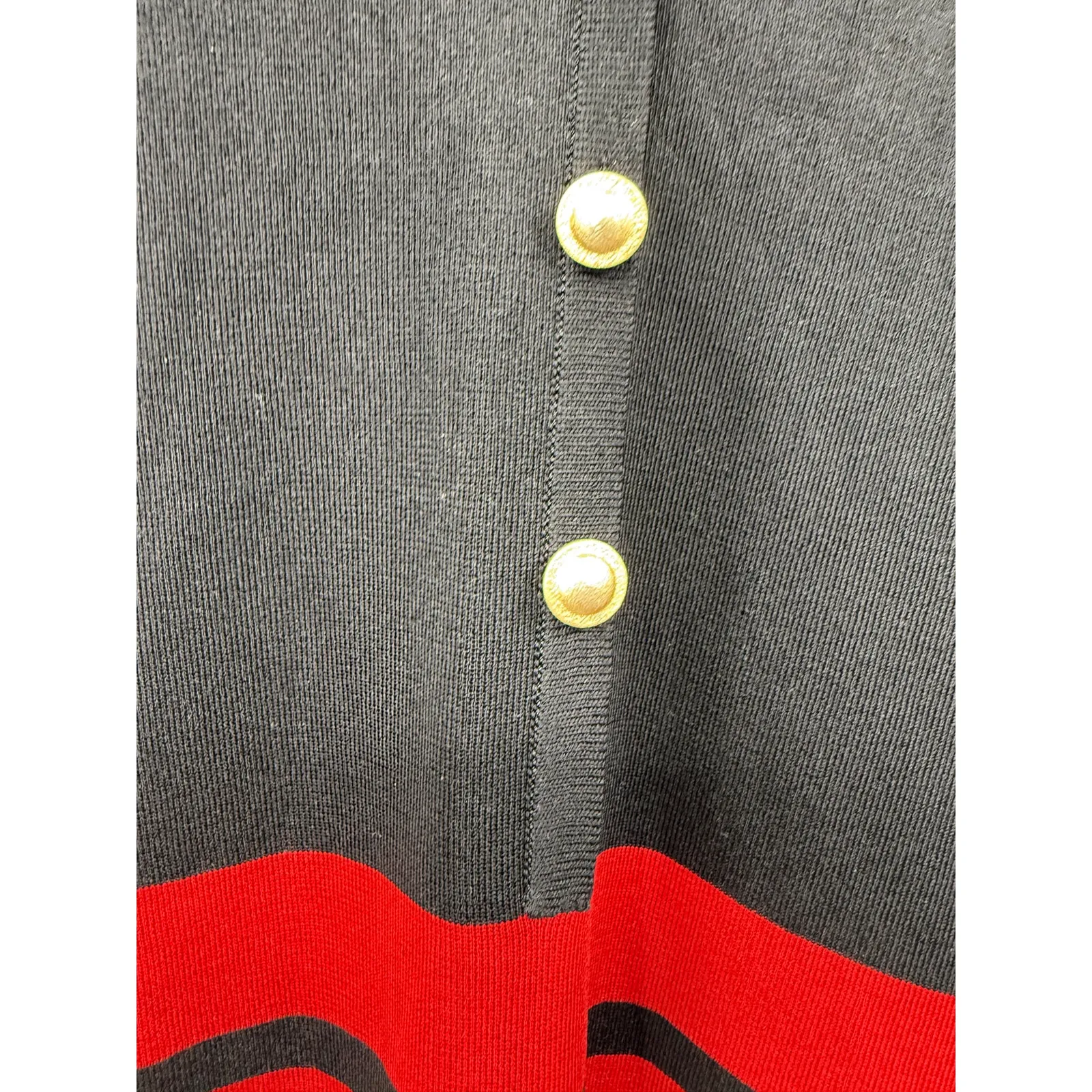 Misook Sweater Womens Size Large Black Red Pullover Stripped Crewneck Knit - Image 6