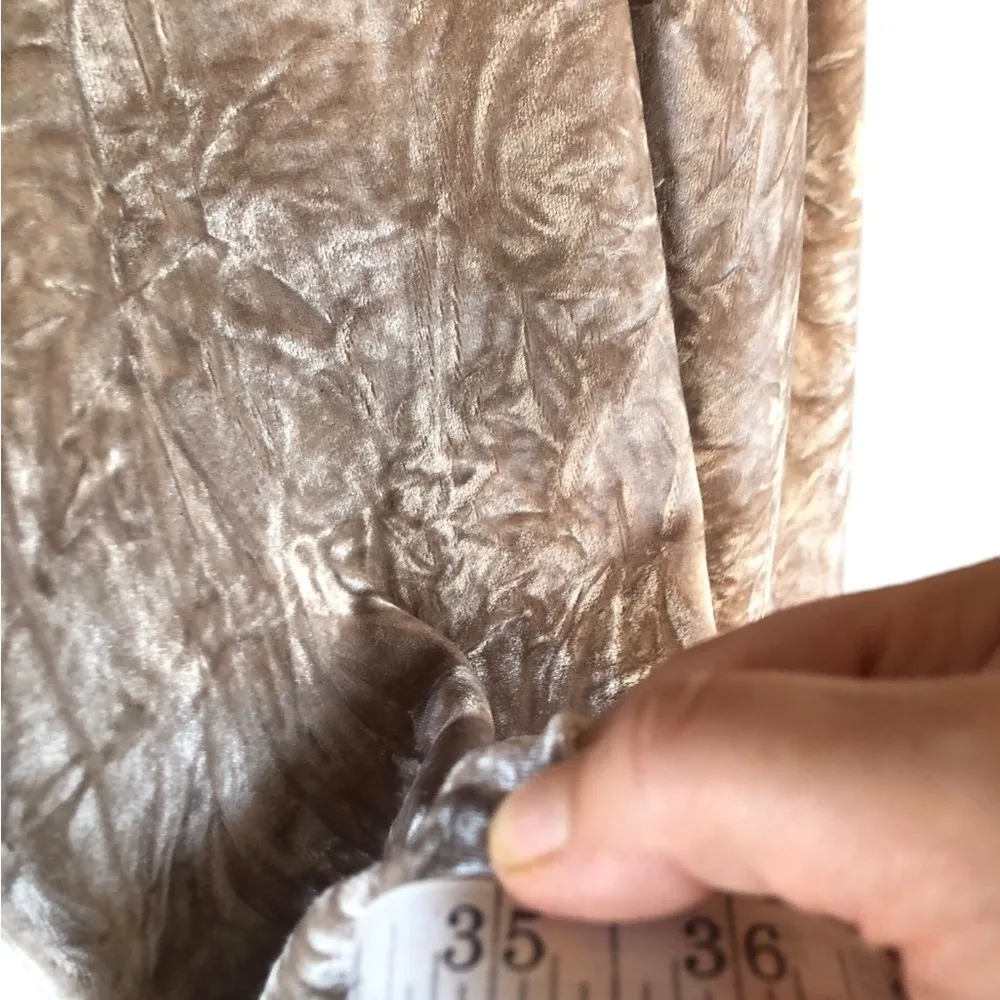Tan crushed velvet  slip dress - Image 7