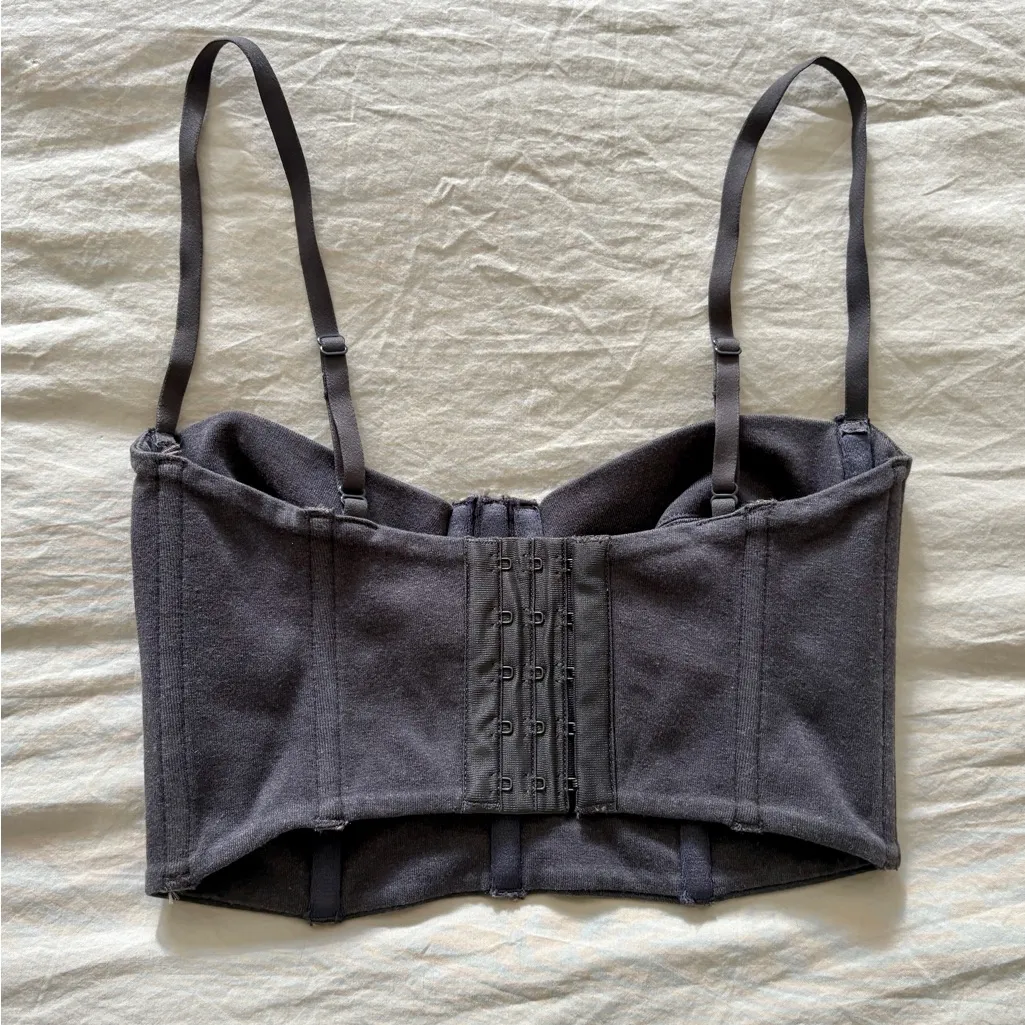 SKIMS Outdoor Bustier Crop Top Ash Sexy Coquette Y2K Style - Image 4