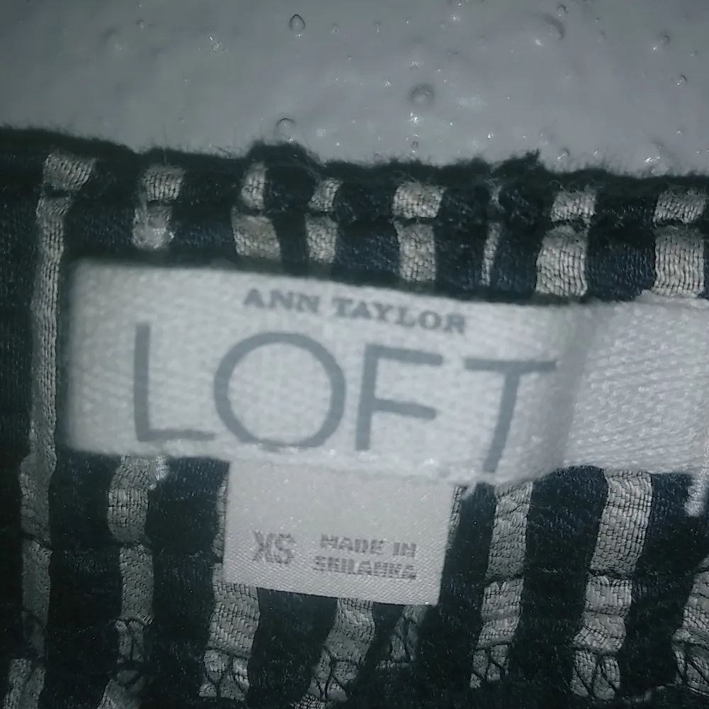 Loft  XS Linen Navy Striped Mini Skirt - Image 6