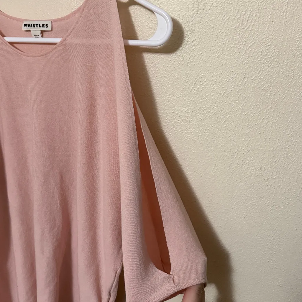 Whistles Y2K Blush Pink Cold Shoulder Top - Image 3