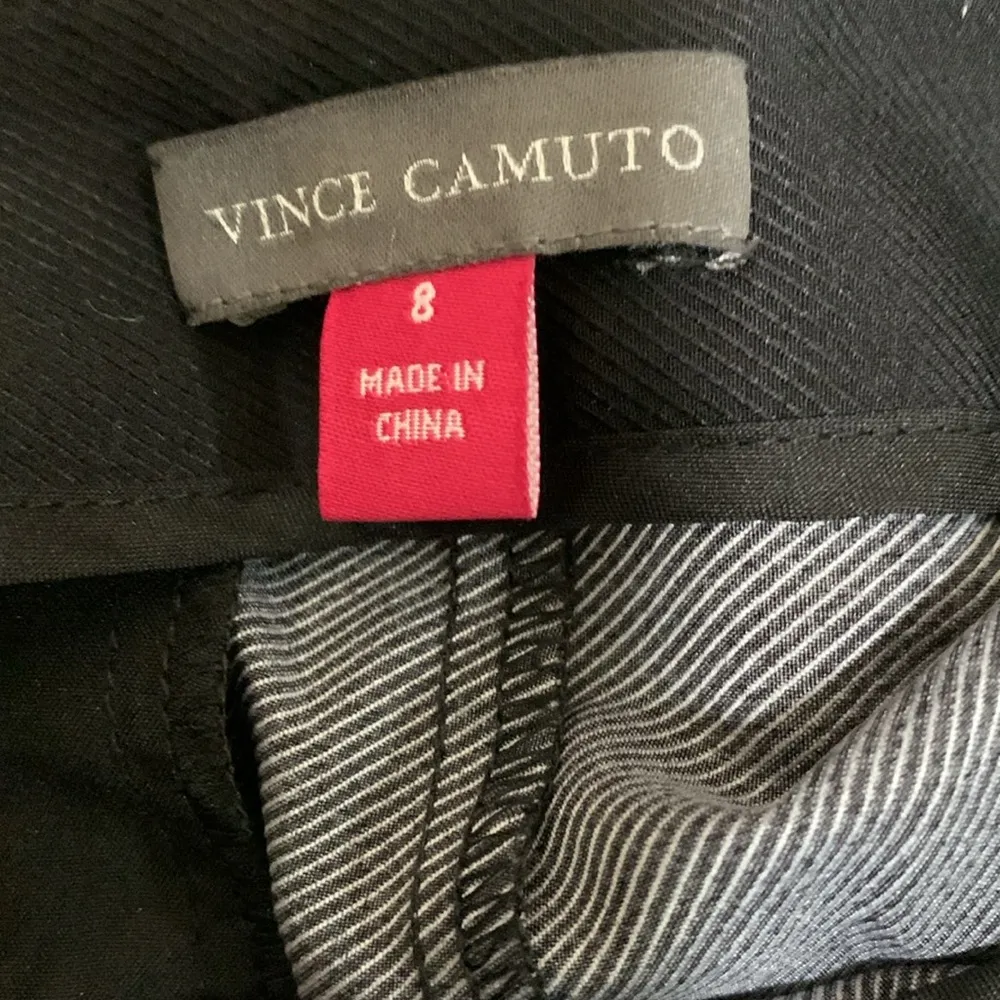 Vince Camuto wide leg woman dress pants size 8 black khaki & red line - Image 8