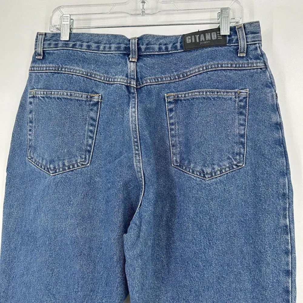 Vintage Gitano High Rise Mom Jeans Medium Stone Wash Tapered Leg Size 18P Petite - Image 5