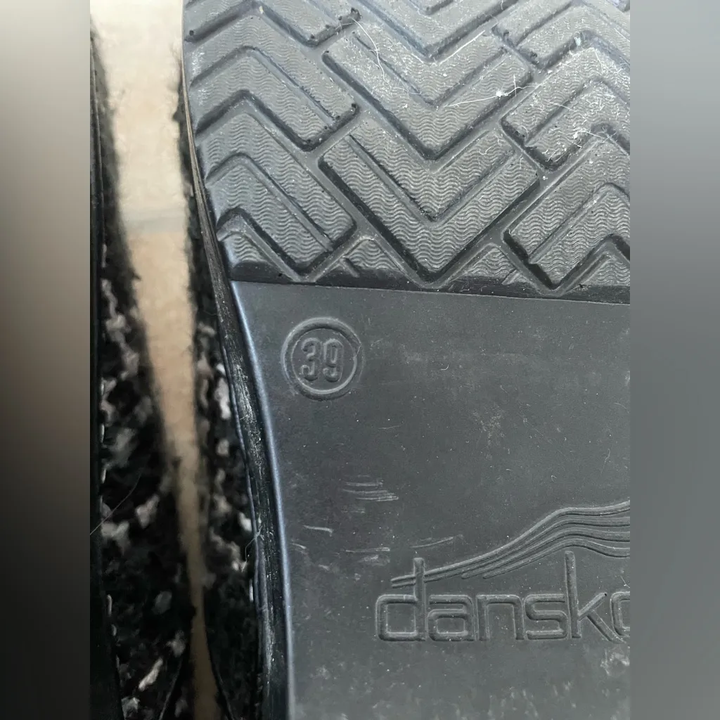 DANSKO Women's Textured Knit Yarn Style Black Slip On Comfort Clog Shoe Size 39 - Image 6