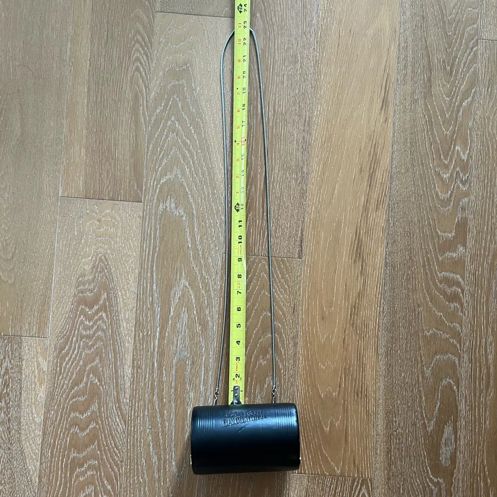 Jean Paul Gaultier black cylinder cross body bag faux leather used - Image 9