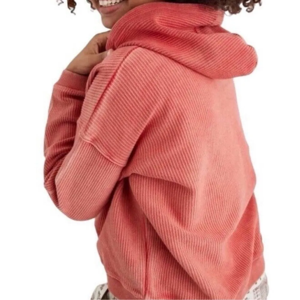 Aerie oversized cropped hooded sweatshirt hoodie red - Image 2