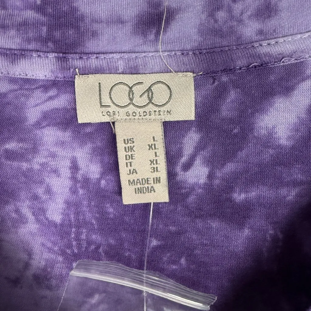 NWT LOGO by Lori Goldstein Marble Dye Cotton Modal Cardigan Size Large L NEW - Image 4