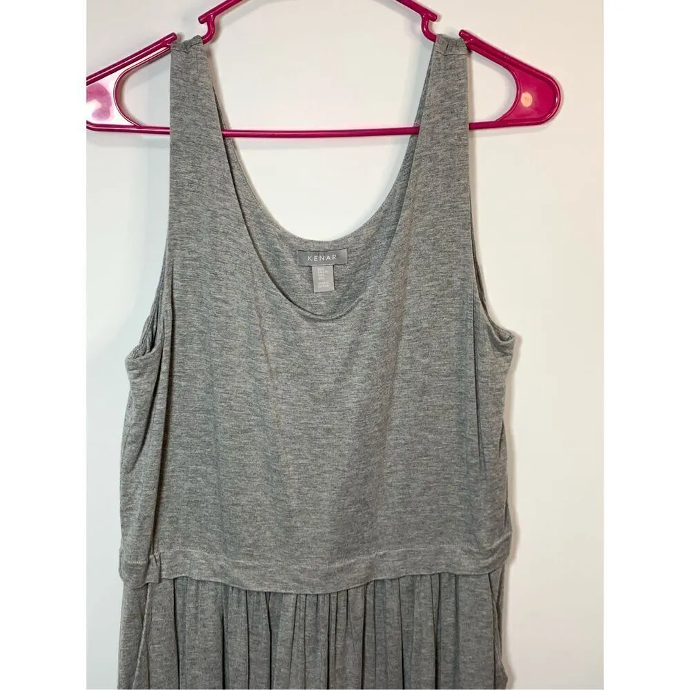 Kenar Women's Scoop Neck Sleeveless Pleated Mini Dress Gray Size Large - Image 2