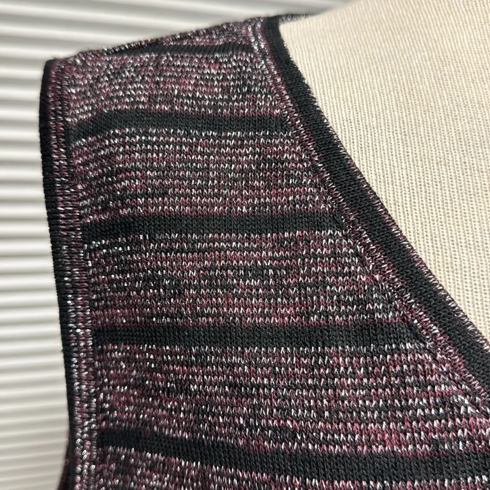 Lane Bryant NWT Black Pink Metallic Sparkle Striped Sleeveless Swing Tank Top - Image 3