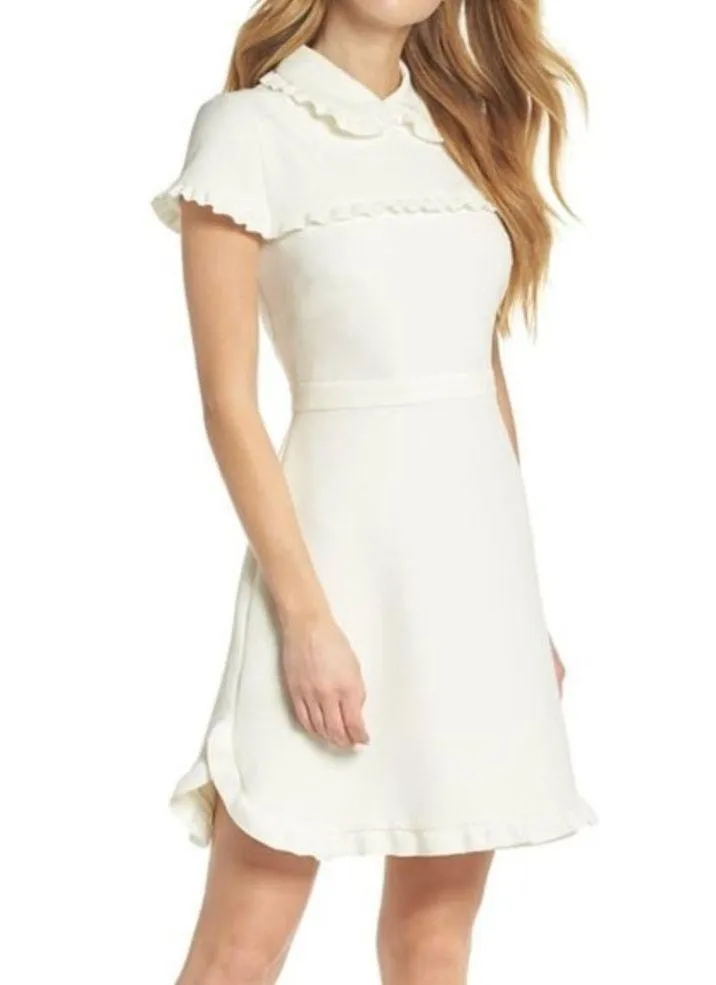 Gal meets glam white Emma ruffled mini dress sz 16 - Image 3