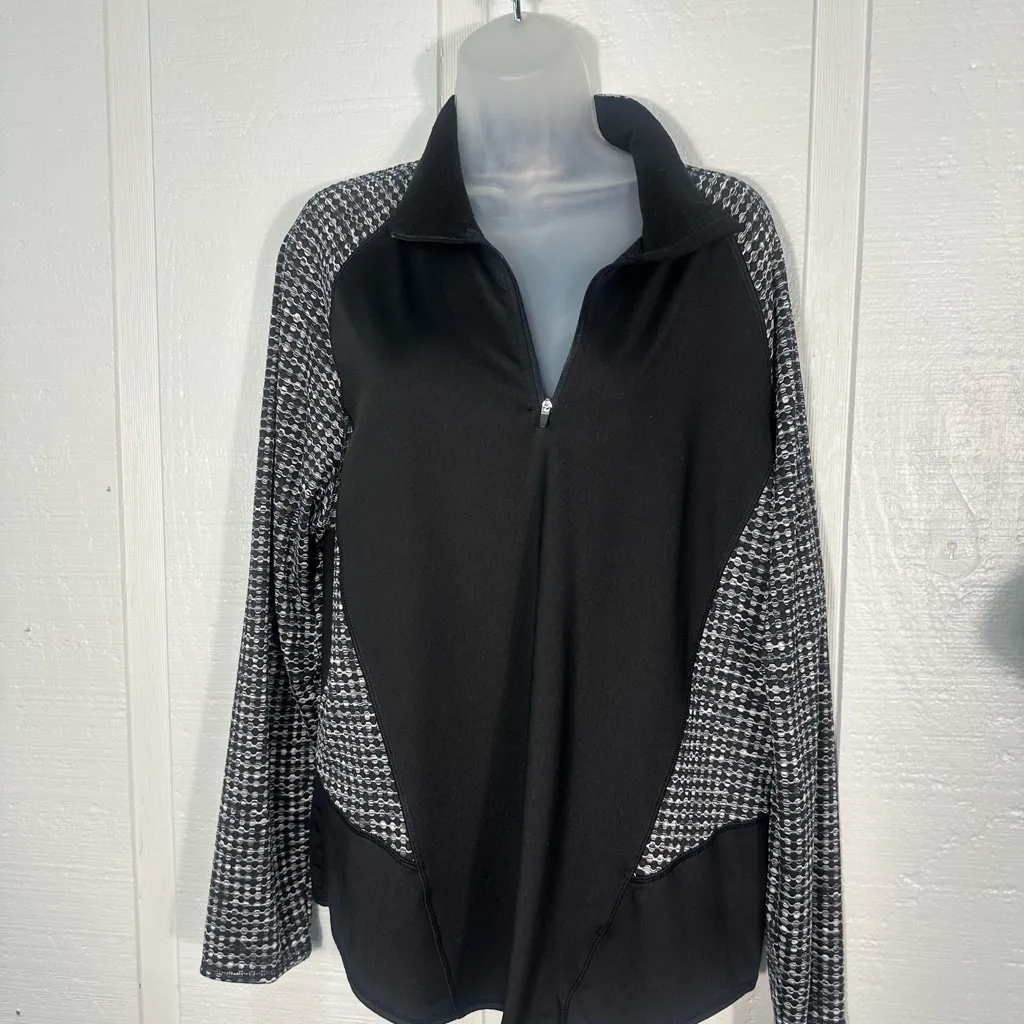 Athletic Works Women's Quarter Zip Active Black and White Jacket Size XXL EUC - Image 3