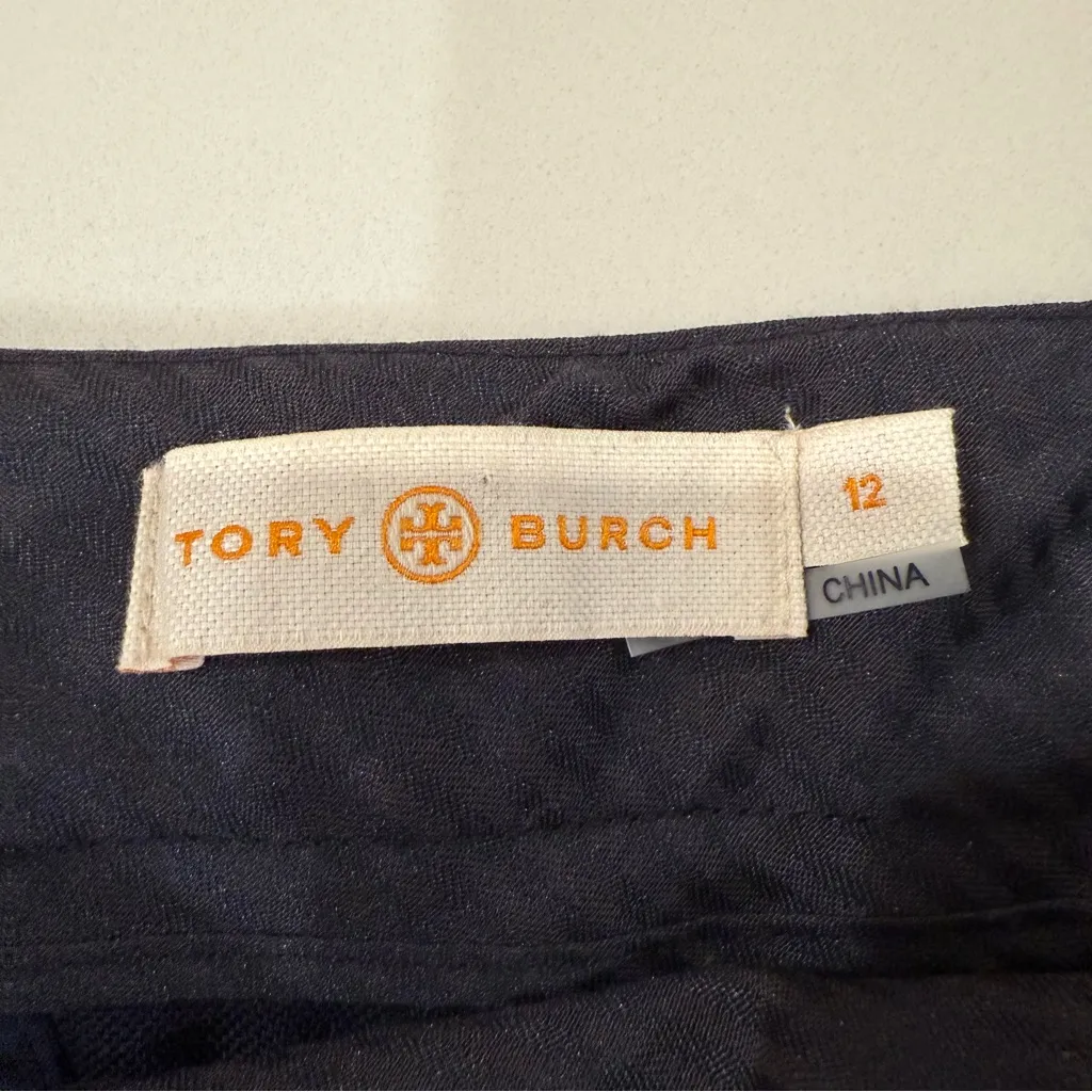 Tory Burch Wool Blend Slim Silhouette Dress Pants Women’s 12 Midnight Navy Blue - Image 5